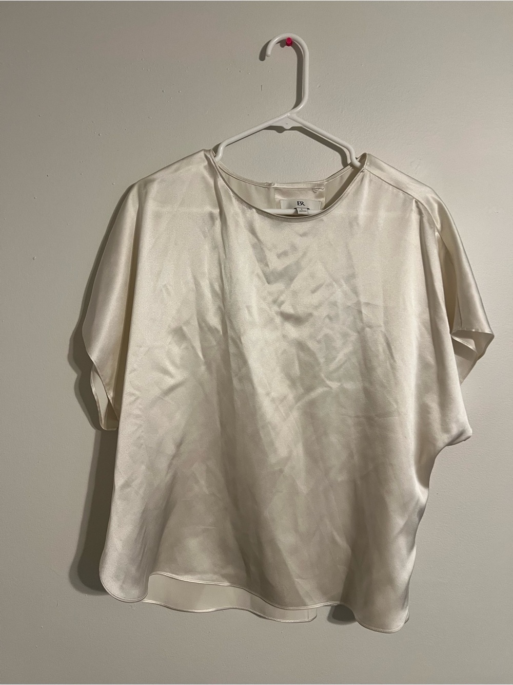Banana Republic Women's Bliss 100% Silk Dolman Top Size Large Ivory White
